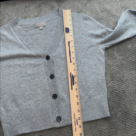 J.Crew Cashmere Cardigan Womens Small Gray Cropped Button Front - Picture 7 of 11